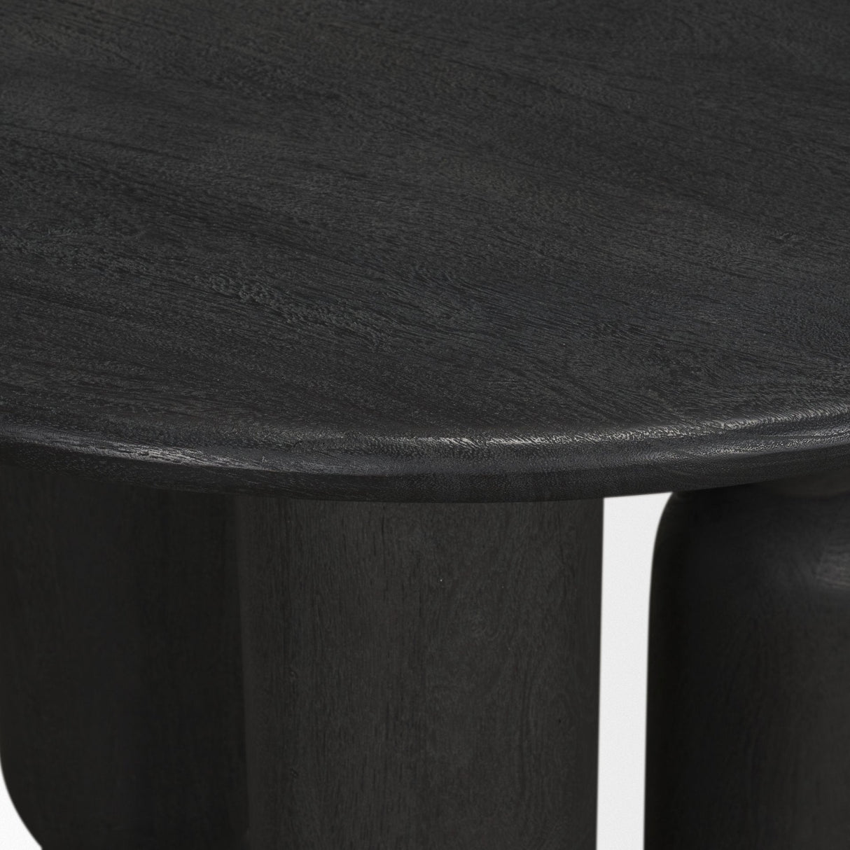 Sonel Matte Black Wood Pedestal Foyer Table by Mercana at Eve Furniture