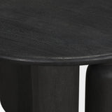Sonel Matte Black Wood Pedestal Foyer Table by Mercana at Eve Furniture