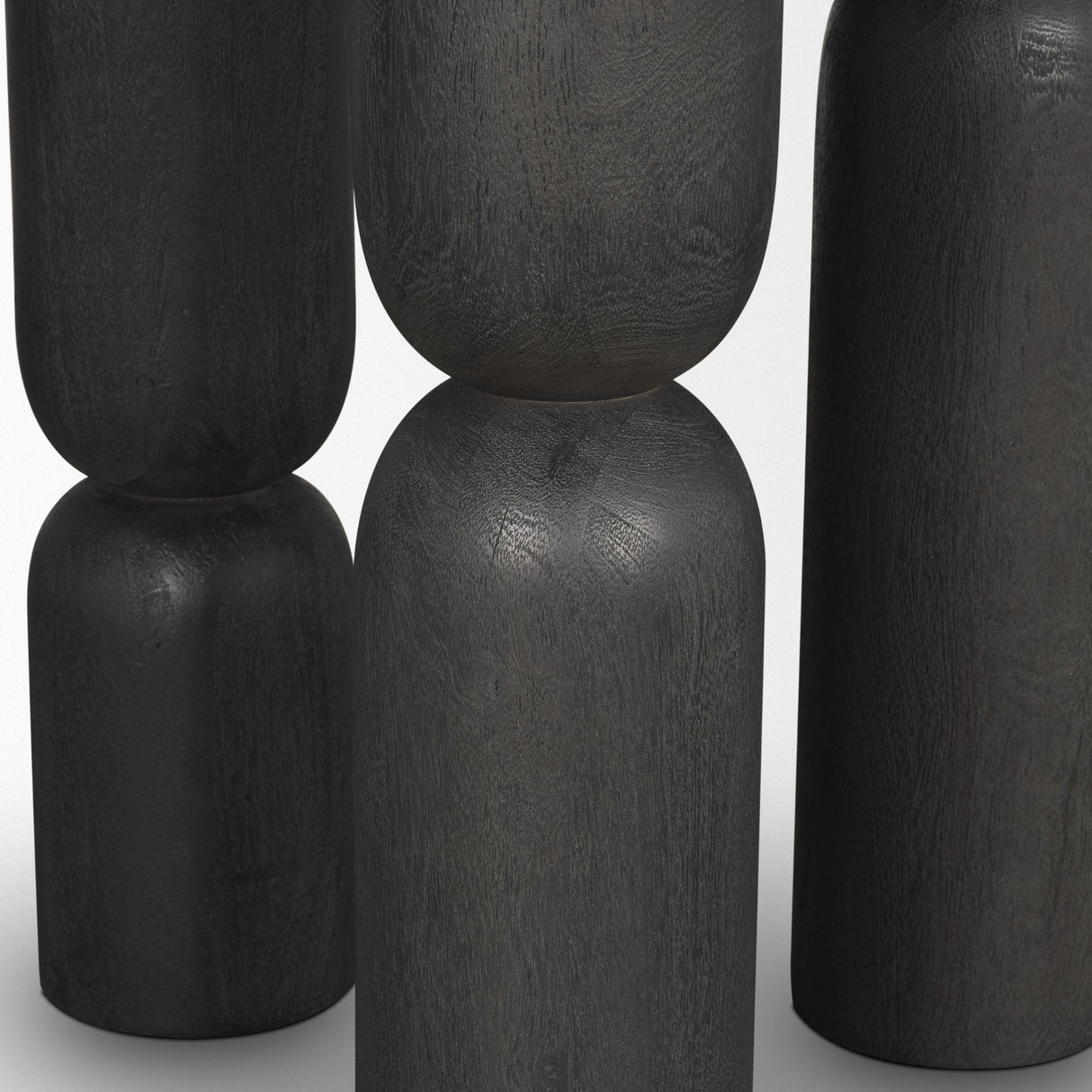 Sonel Matte Black Wood Pedestal Foyer Table by Mercana at Eve Furniture