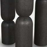 Sonel Matte Black Wood Pedestal Foyer Table by Mercana at Eve Furniture