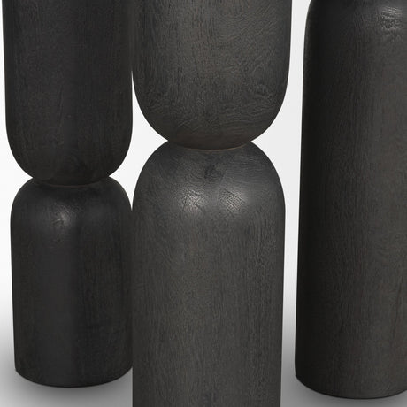 Sonel Matte Black Wood Pedestal Foyer Table by Mercana at Eve Furniture