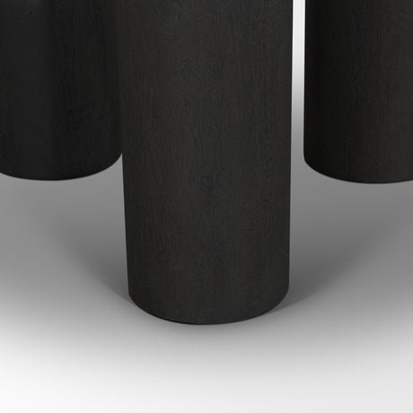 Sonel Matte Black Wood Pedestal Foyer Table by Mercana at Eve Furniture