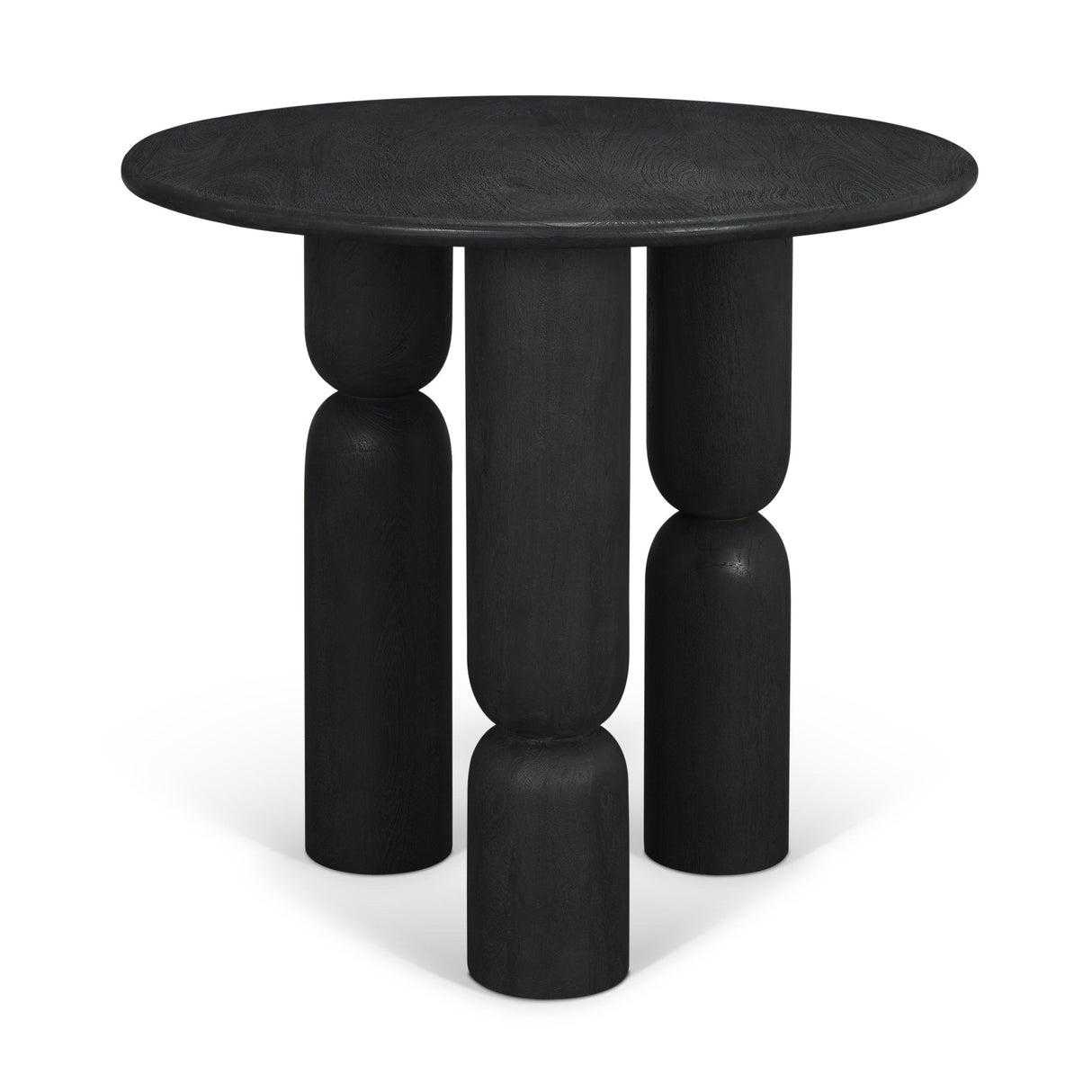 Sonel Matte Black Wood Pedestal Foyer Table by Mercana at Eve Furniture