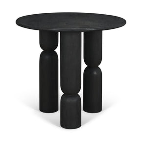 Sonel Matte Black Wood Pedestal Foyer Table by Mercana at Eve Furniture