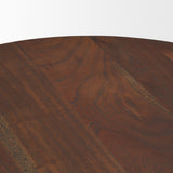 Sonel Pedestal Medium Dark Brown Acacia Wood Foyer Table by Mercana at Eve Furniture