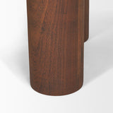 Sonel Pedestal Medium Dark Brown Acacia Wood Foyer Table by Mercana at Eve Furniture