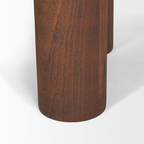 Sonel Pedestal Medium Dark Brown Acacia Wood Foyer Table by Mercana at Eve Furniture