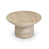 Sonia 51" Faux Travertine Indoor/Outdoor Concrete Coffee Table by TOV Furniture at Eve Furniture