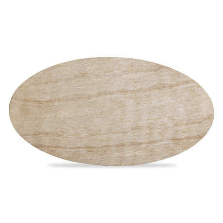Sonia 51" Faux Travertine Indoor/Outdoor Concrete Coffee Table by TOV Furniture at Eve Furniture