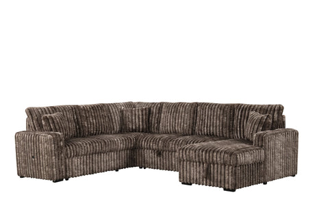 Sonic Brown Sectional With Pull-Out Bed by Happy Homes at Eve Furniture