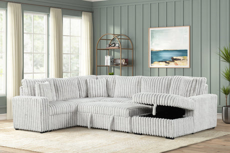 Sonic Gray Sectional With Pull-Out Bed by Happy Homes at Eve Furniture