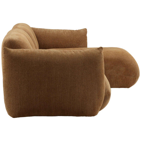 Sonique Chaise Sectional, Caramel by Dovetail at Eve Furniture