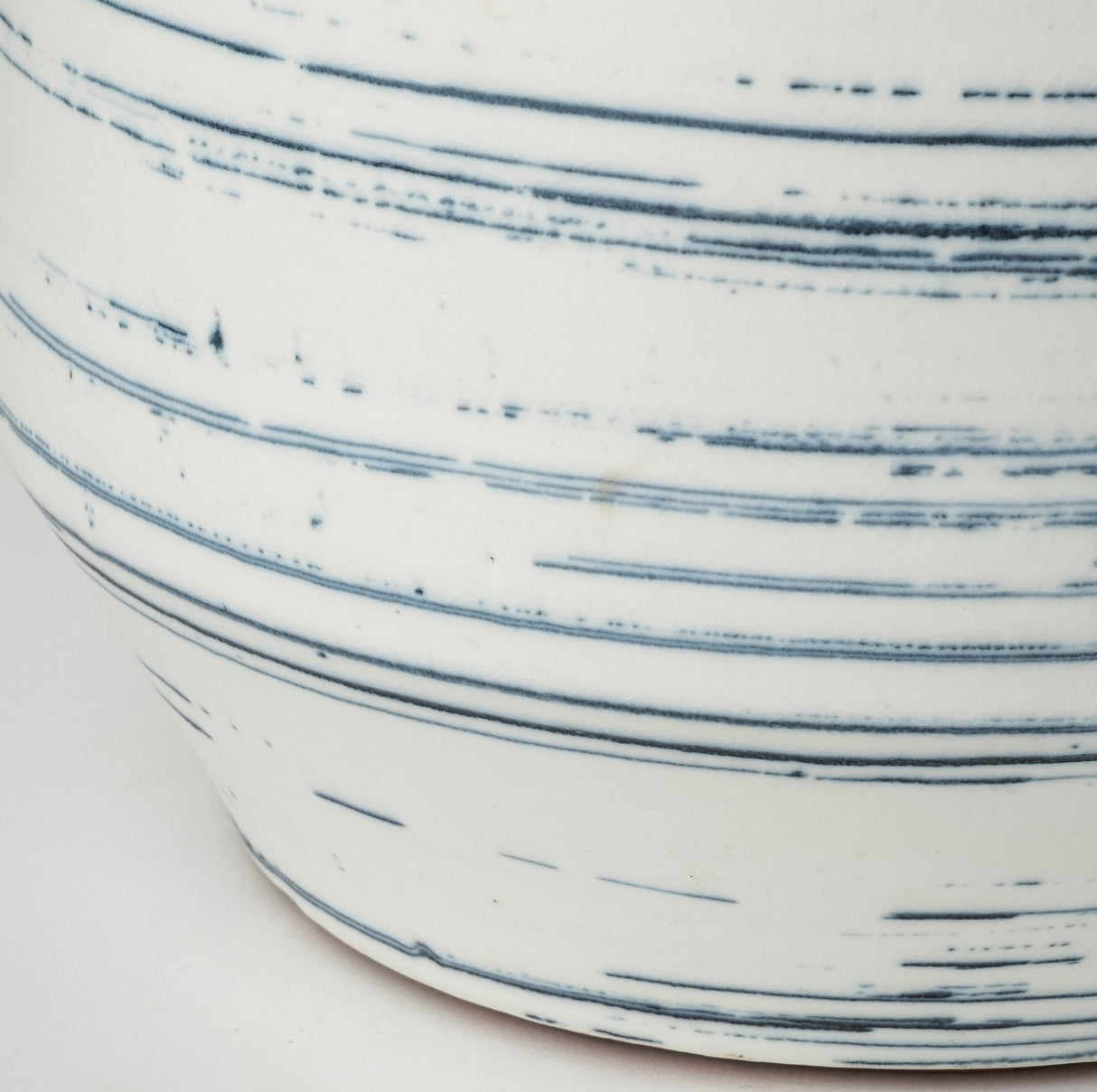 Sonnett Short White/Blue Ceramic Vase by Mercana at Eve Furniture