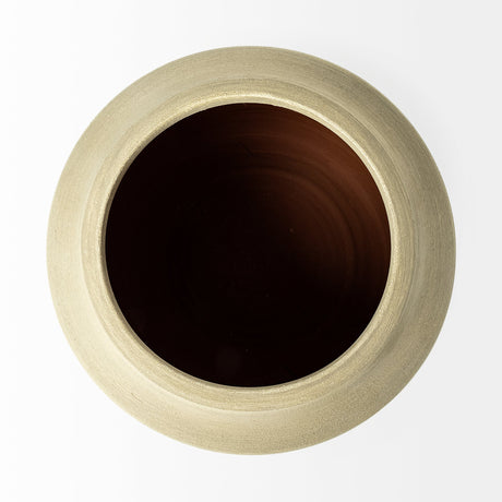 Sonnett Tall White/Blue Ceramic Vase by Mercana at Eve Furniture
