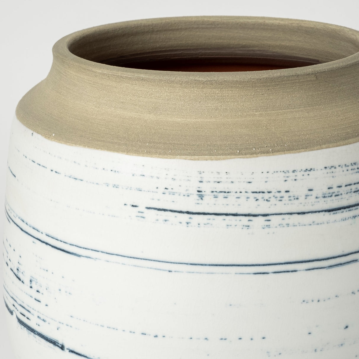 Sonnett Tall White/Blue Ceramic Vase by Mercana at Eve Furniture