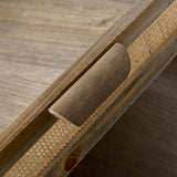 Sonny 23.6L x 23.6W x 2.0H Set of Two Brown Wood and Wicker Square Trays by Mercana at Eve Furniture