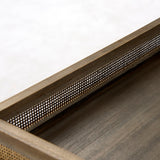 Sonny 23.6L x 23.6W x 2.0H Set of Two Brown Wood and Wicker Square Trays by Mercana at Eve Furniture