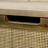 Sonny Set of Two Brown Wood and Wicker W/ Metal Detail Rectangular Boxes by Mercana at Eve Furniture