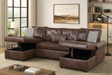 Sonoma Brown Double Storage Chaise Sectional (w/ Pull-Out Bed) by Happy Homes at Eve Furniture