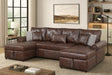 Sonoma Brown Double Storage Chaise Sectional (w/ Pull-Out Bed) by Happy Homes at Eve Furniture