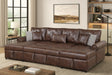 Sonoma Brown Double Storage Chaise Sectional (w/ Pull-Out Bed) by Happy Homes at Eve Furniture