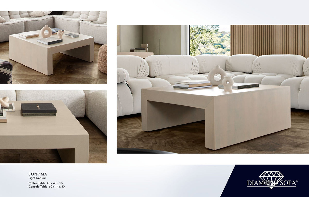 Sonoma Light Natural Wood Coffee Table by Diamond Sofa at Eve Furniture