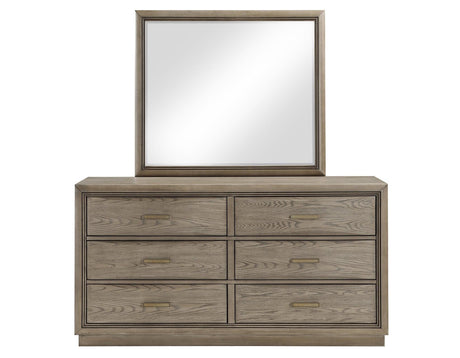 Sonoma 44″ Framed Mirror, Cocoa Gray Oak Finish With Mounting Brackets by Steve Silver at Eve Furniture