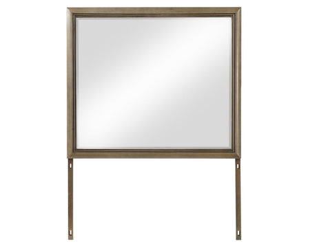 Sonoma 44″ Framed Mirror, Cocoa Gray Oak Finish With Mounting Brackets by Steve Silver at Eve Furniture