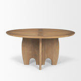 Sonomi Brown Solid Rubber Wood w/ Round Oak Tabletop Dining Table by Mercana at Eve Furniture