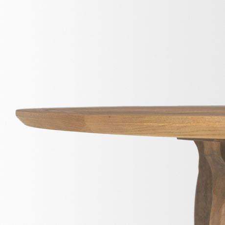 Sonomi Brown Solid Rubber Wood w/ Round Oak Tabletop Dining Table by Mercana at Eve Furniture