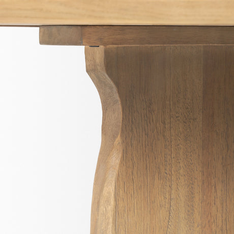 Sonomi Brown Solid Rubber Wood w/ Round Oak Tabletop Dining Table by Mercana at Eve Furniture