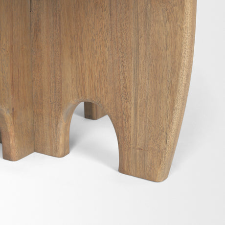 Sonomi Brown Solid Rubber Wood w/ Round Oak Tabletop Dining Table by Mercana at Eve Furniture