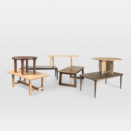 Sonomi Brown Solid Rubber Wood w/ Round Oak Tabletop Dining Table by Mercana at Eve Furniture