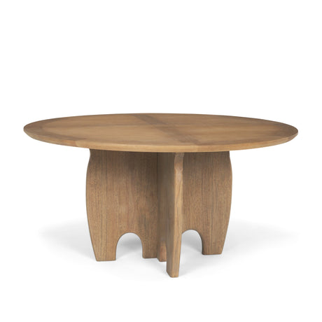 Sonomi Brown Solid Rubber Wood w/ Round Oak Tabletop Dining Table by Mercana at Eve Furniture