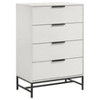 Sonora 4-drawer Bedroom Chest White by Coaster at Eve Furniture