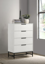 Sonora 4-drawer Bedroom Chest White by Coaster at Eve Furniture