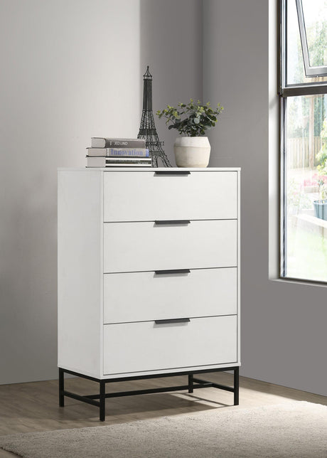 Sonora 4-drawer Bedroom Chest White by Coaster at Eve Furniture