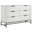 Sonora 6-drawer Bedroom Dresser White by Coaster at Eve Furniture