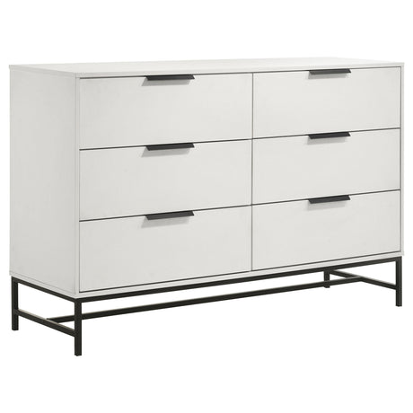 Sonora 6-drawer Bedroom Dresser White by Coaster at Eve Furniture