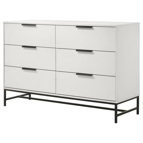 Sonora 6-drawer Bedroom Dresser White by Coaster at Eve Furniture