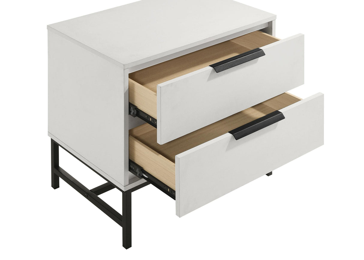 Sonora White 2-drawer Nightstand Bedside Table by Coaster at Eve Furniture