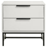 Sonora White 2-drawer Nightstand Bedside Table by Coaster at Eve Furniture