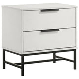 Sonora White 2-drawer Nightstand Bedside Table by Coaster at Eve Furniture