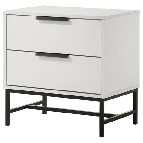 Sonora White 2-drawer Nightstand Bedside Table by Coaster at Eve Furniture