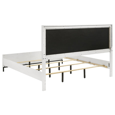Sonora White Eastern King Upholstered Panel Bed by Coaster at Eve Furniture