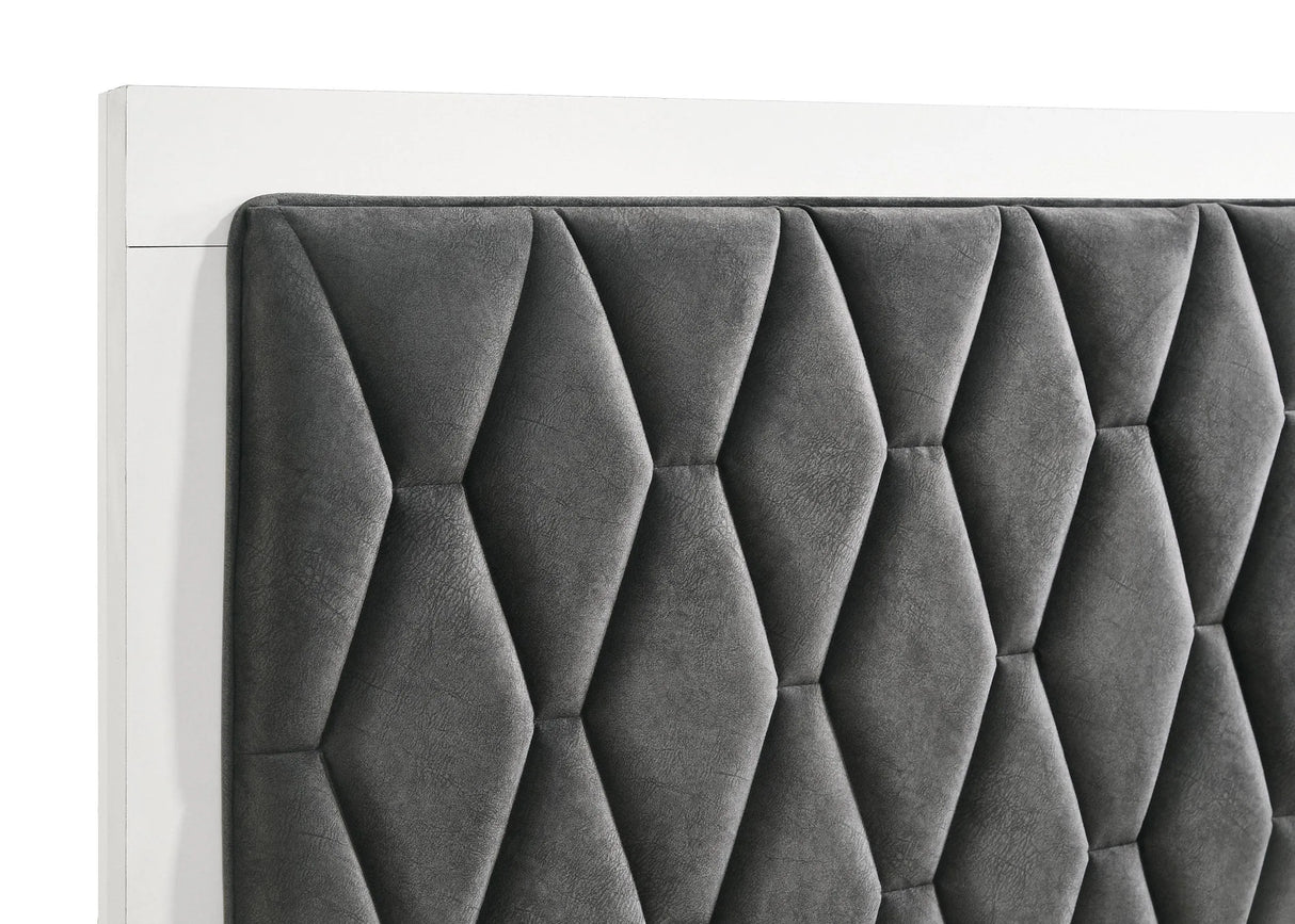 Sonora White Eastern King Upholstered Panel Bed by Coaster at Eve Furniture