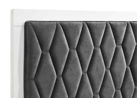 Sonora White Eastern King Upholstered Panel Bed by Coaster at Eve Furniture