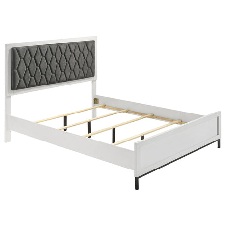 Sonora White Queen Upholstered Panel Bed by Coaster at Eve Furniture