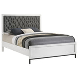 Sonora White Queen Upholstered Panel Bed by Coaster at Eve Furniture