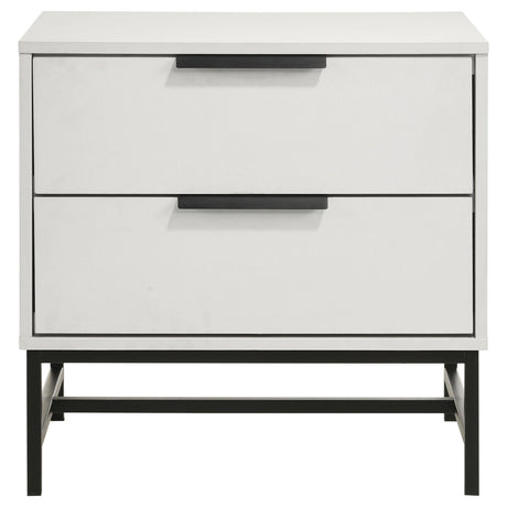 Sonora White 2-drawer Nightstand Bedside Table by Coaster at Eve Furniture